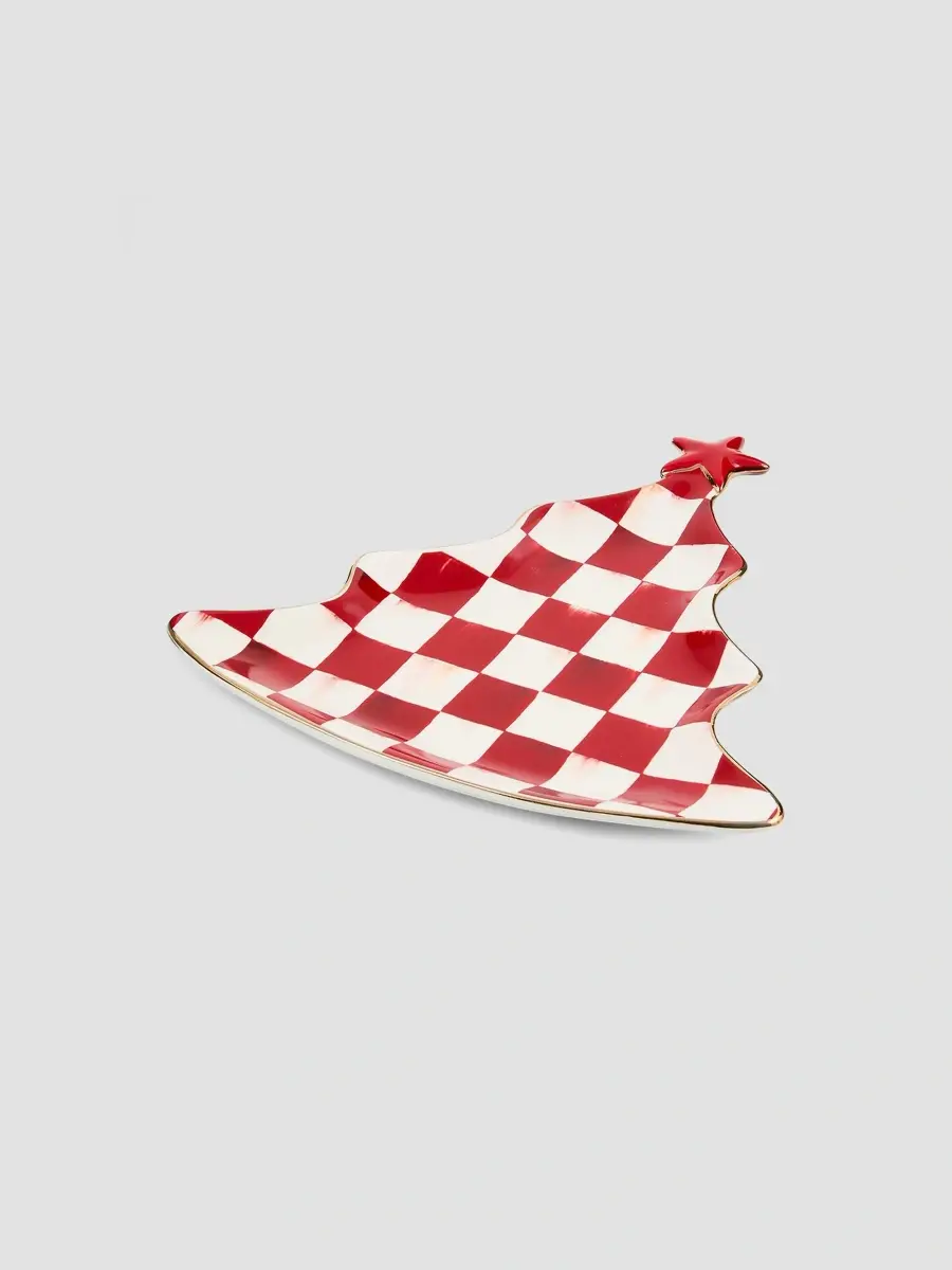 MacKenzie-Childs Cherry Check Ceramic Tree Tray | Thumbnail 2