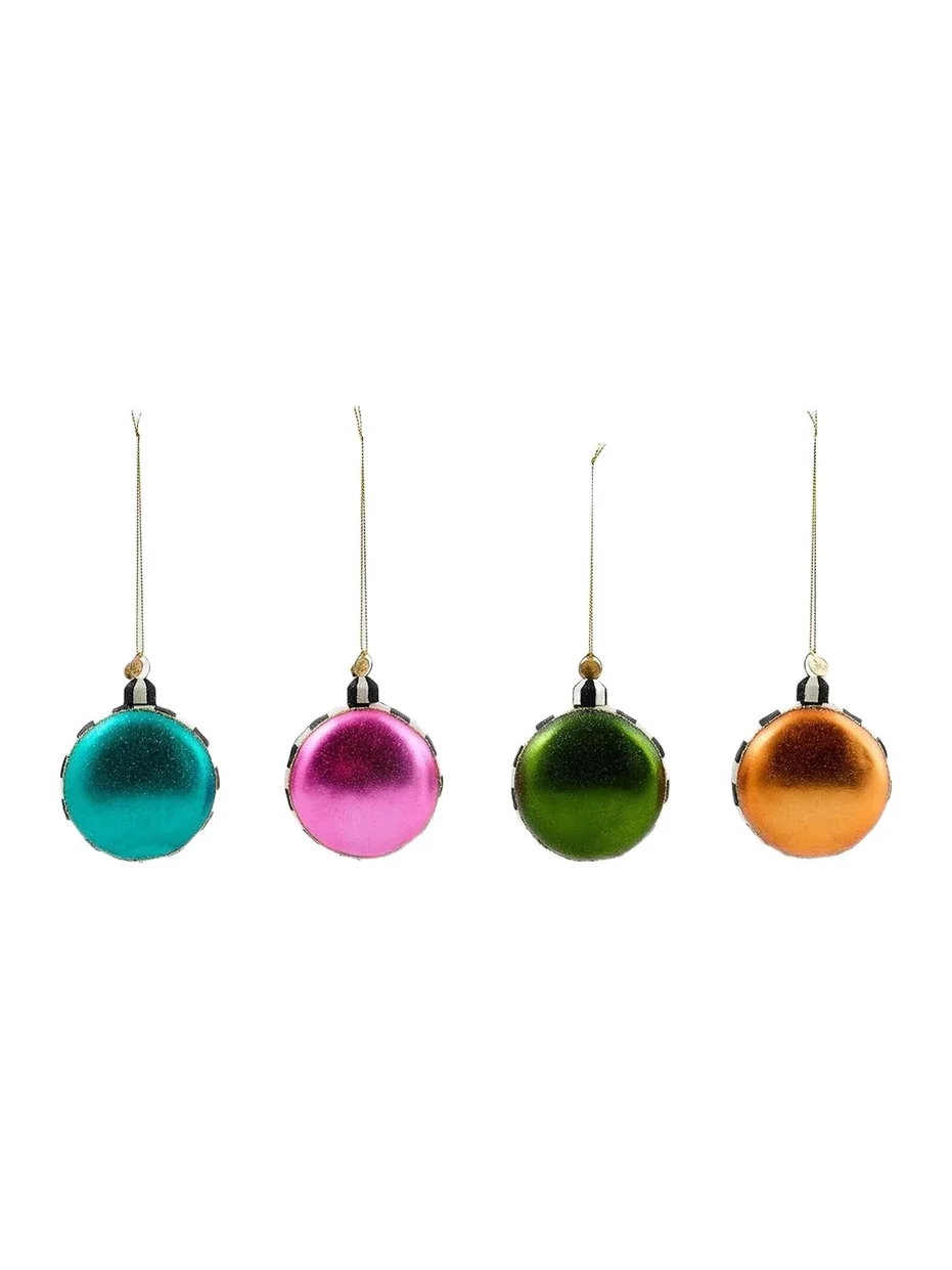 MacKenzie-Childs Confetti Macaroon 4-Piece Glass Ornament Set