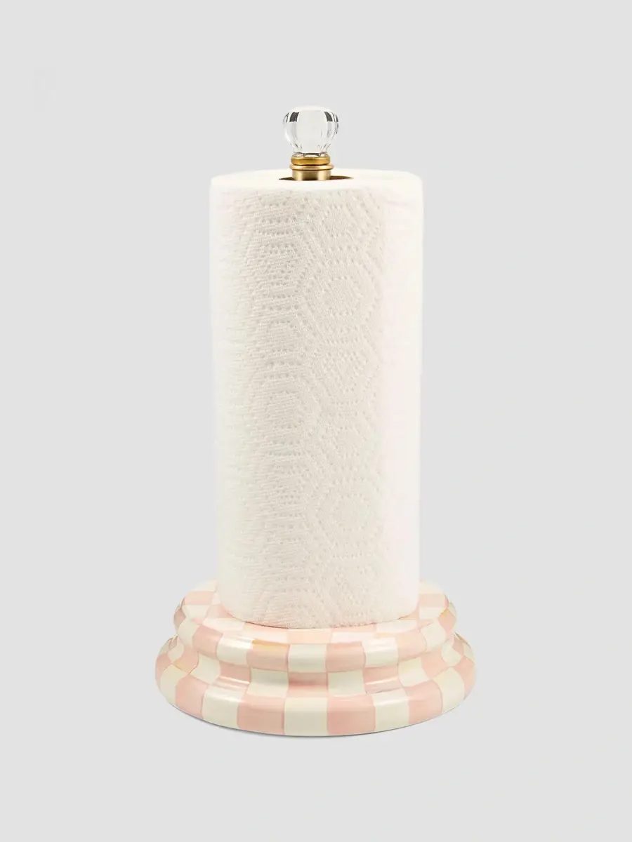 MacKenzie-Childs Rosy Check Paper Towel Holder | Thumbnail 2 MacKenzie-Childs Rosy Check Paper Towel Holder | Thumbnail 2