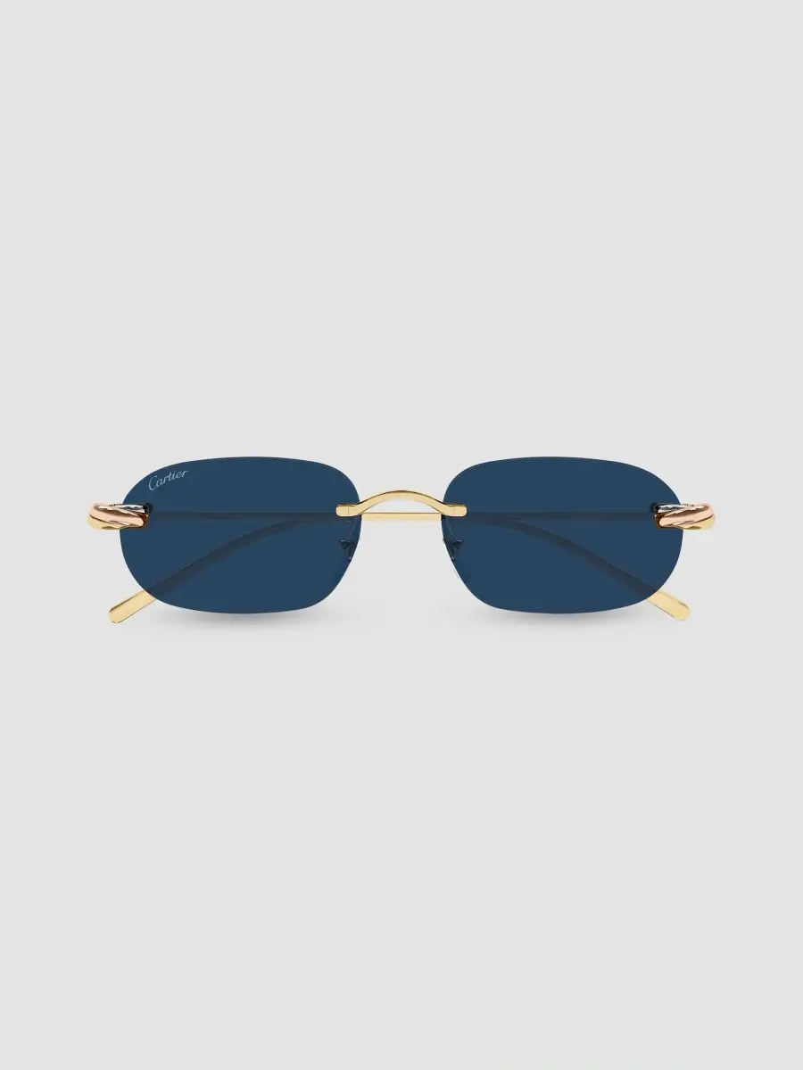 Cartier Women's Trinity 24-Carat Rose Gold-Plated Rimless Rectangular Sunglasses | Thumbnail 2 Cartier Women's Trinity 24-Carat Rose Gold-Plated Rimless Rectangular Sunglasses | Thumbnail 2
