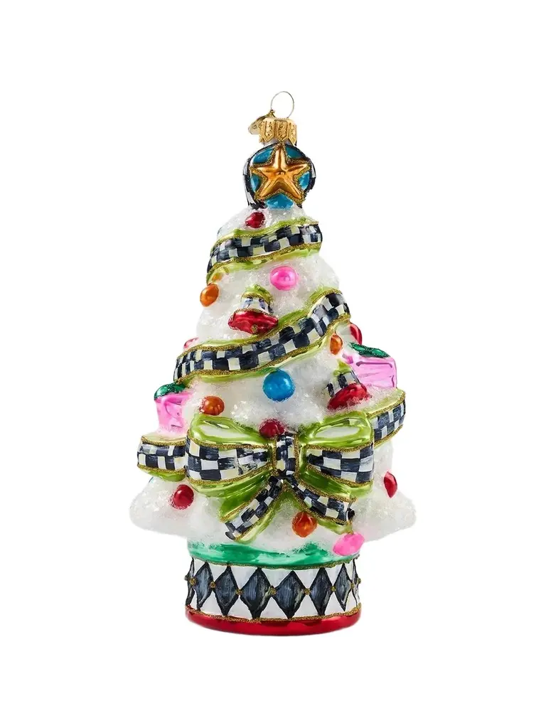 MacKenzie-Childs Confetti Christmas Tree Glass Ornament