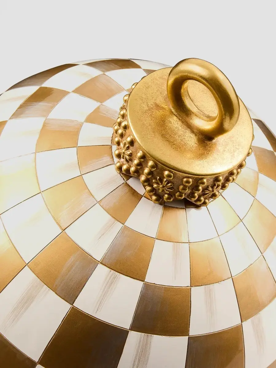 MacKenzie-Childs Gold Check Tabletop Ornament | Thumbnail 2 MacKenzie-Childs Gold Check Tabletop Ornament | Thumbnail 2