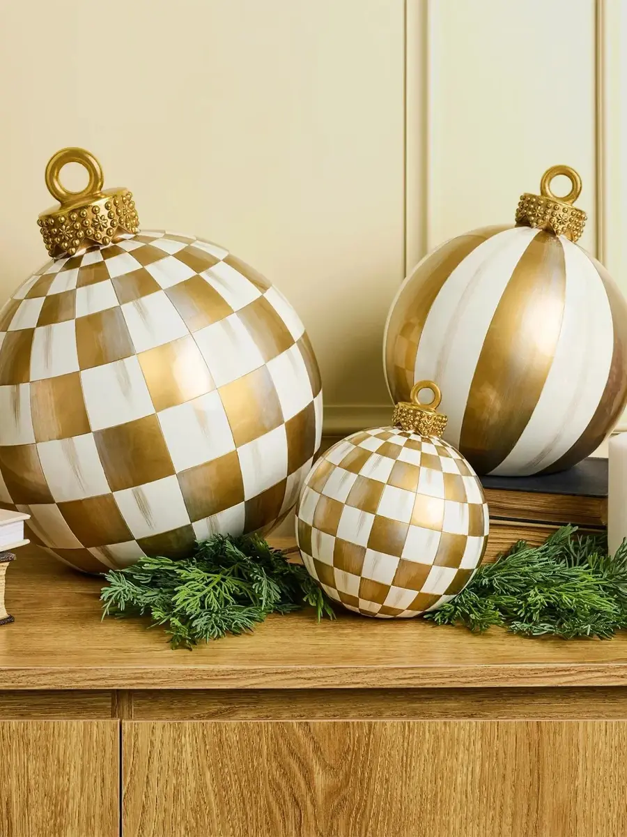MacKenzie-Childs Gold Check Tabletop Ornament | Thumbnail 3 MacKenzie-Childs Gold Check Tabletop Ornament | Thumbnail 3