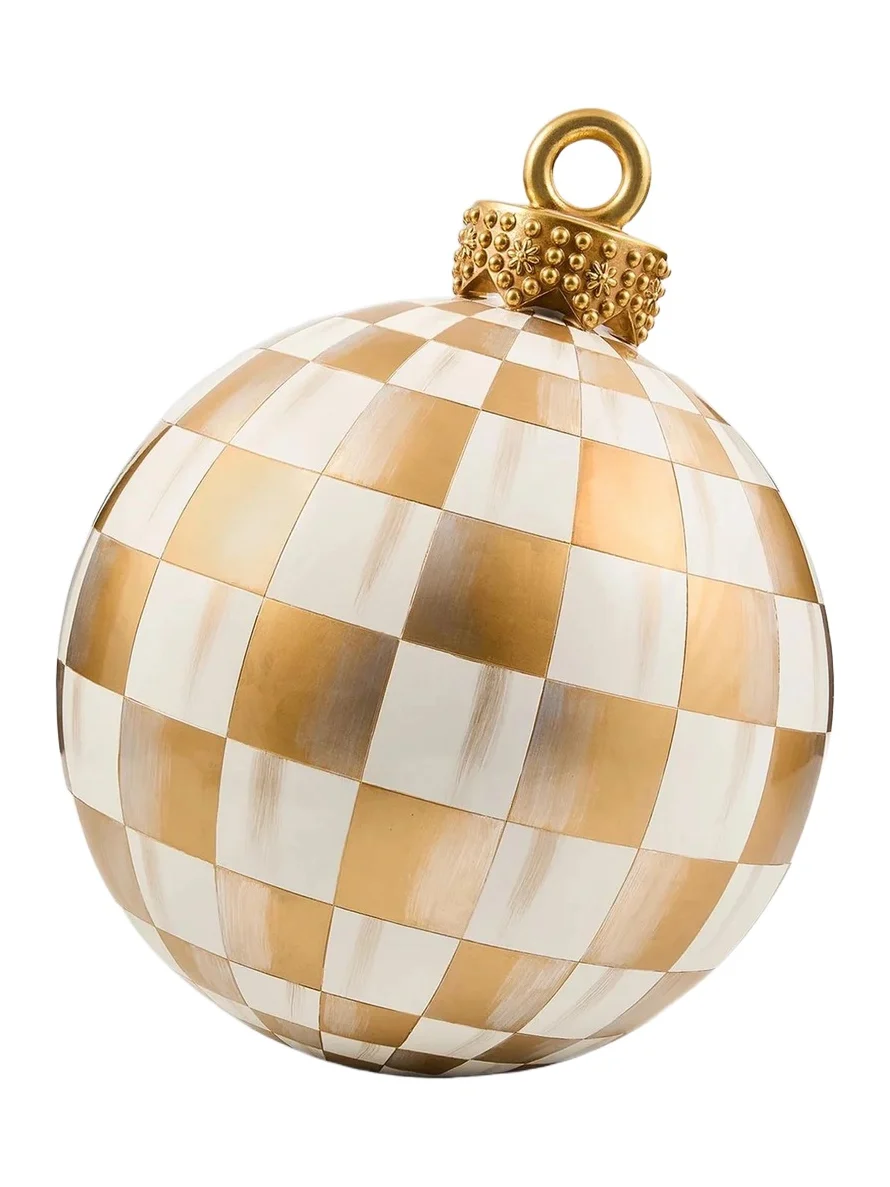 MacKenzie-Childs Gold Check Tabletop Ornament