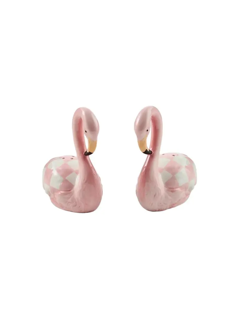 MacKenzie-Childs Ceramic Flamingo Salt & Pepper Shaker Set