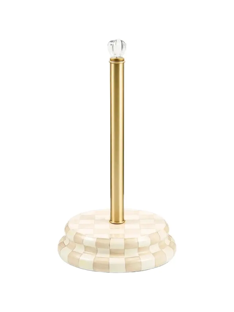 Mocha Check Paper Towel Holder Mocha Check Paper Towel Holder
