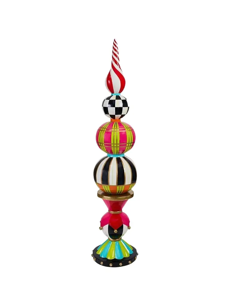 MacKenzie-Childs Fiberglass Confetti Christmas Trophy Finial