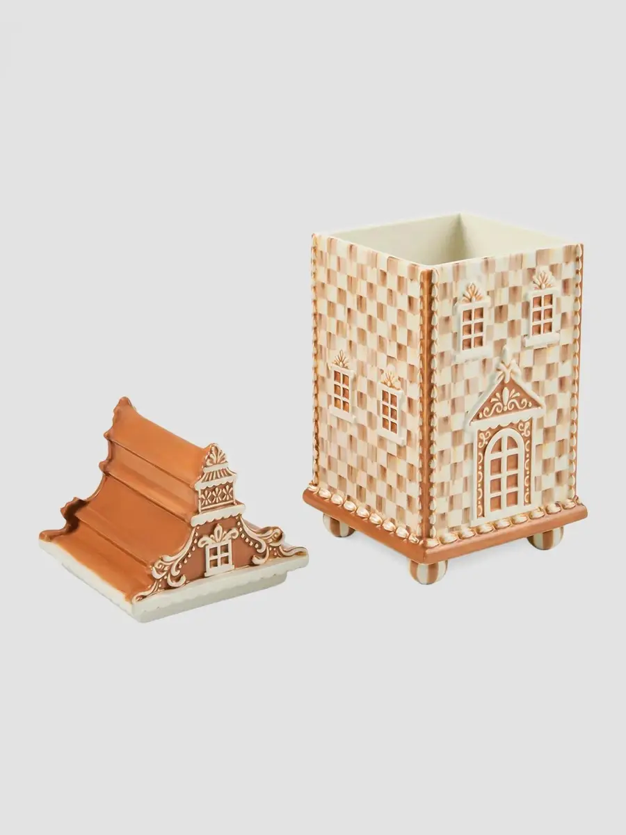 MacKenzie-Childs Mocha Check Gingerbread House Canister | Thumbnail 3 MacKenzie-Childs Mocha Check Gingerbread House Canister | Thumbnail 3