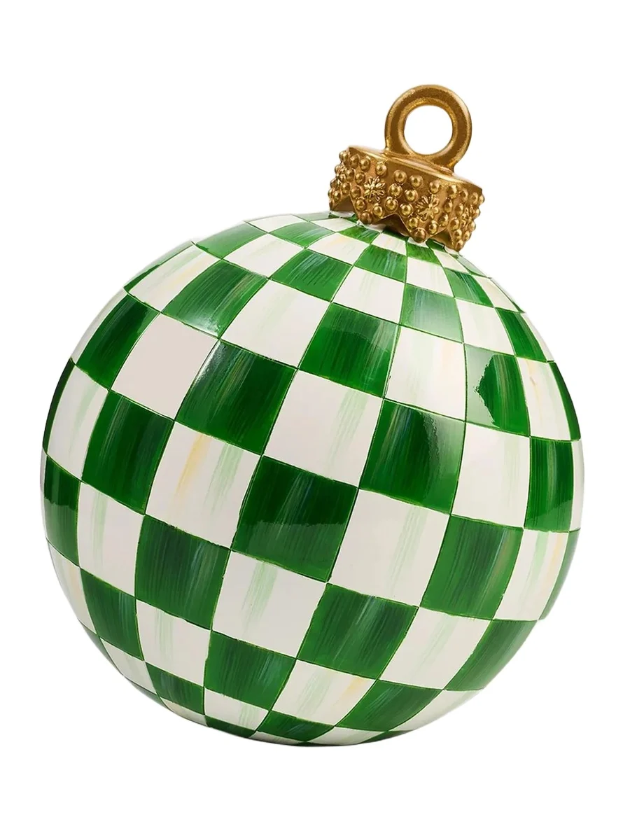 MacKenzie-Childs Green Check Tabletop Ornament
