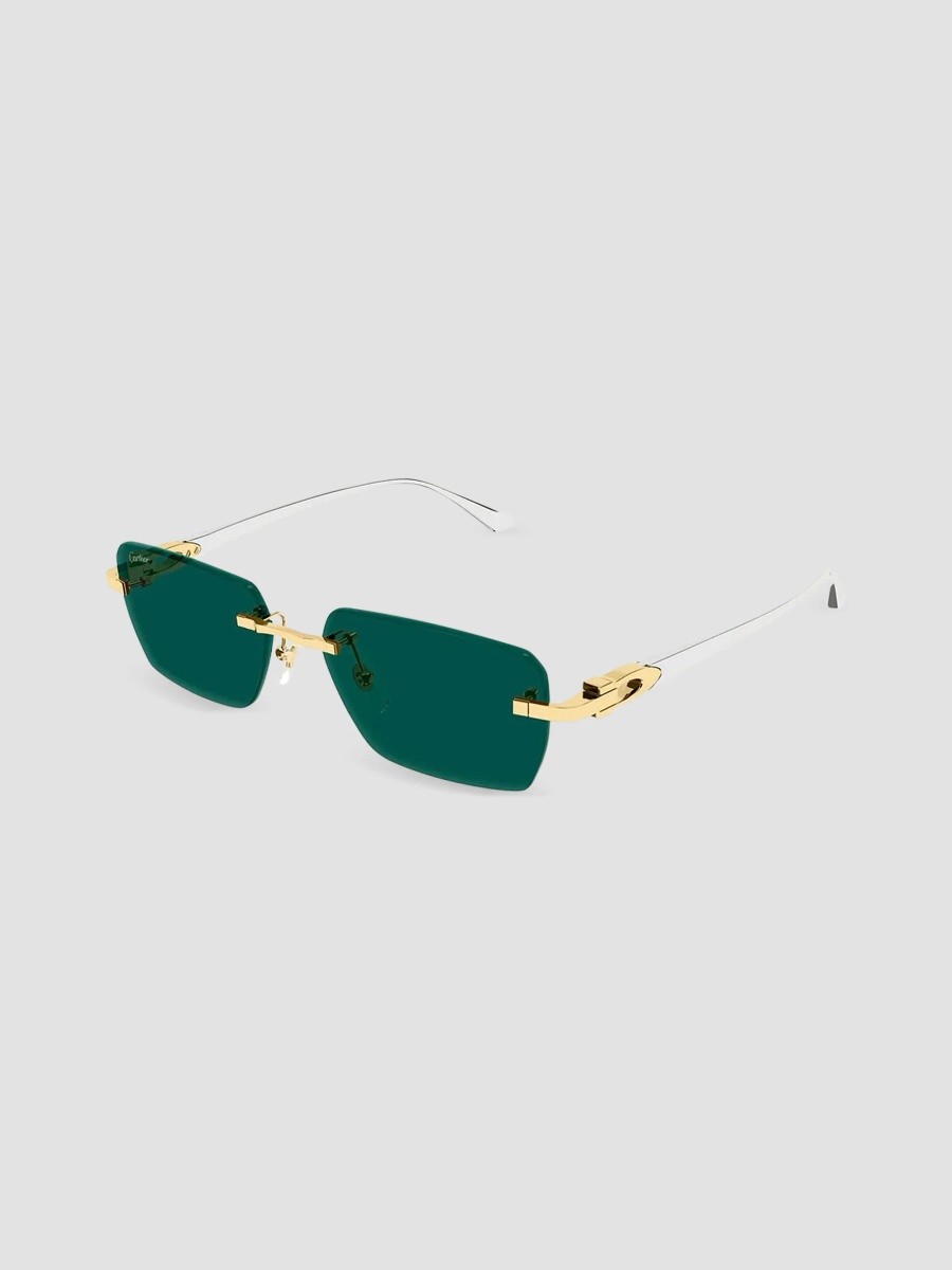 Men's Motifs De Ct0660S Plated Titanium Rimless Rectangular Sunglasses Men's Motifs De Ct0660S Plated Titanium Rimless Rectangular Sunglasses