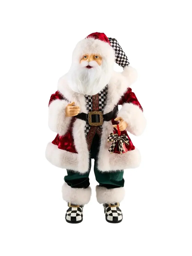 MacKenzie-Childs Animated Courtly Faux-Fur Santa Claus Figurine