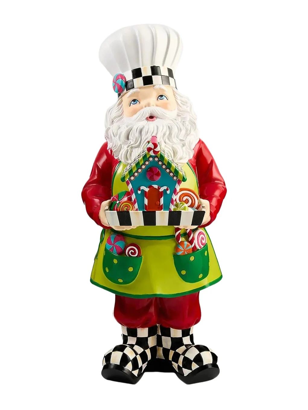 MacKenzie-Childs Confetti Chef Santa Resin Figurine