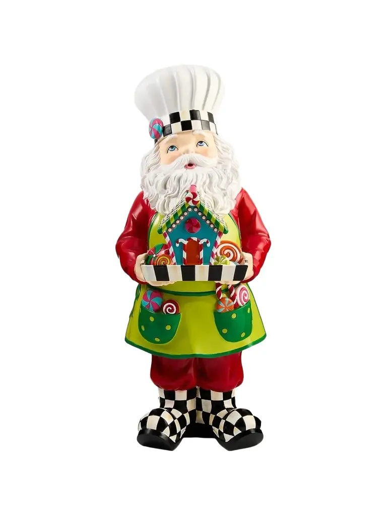 MacKenzie-Childs Confetti Chef Santa Resin Figurine