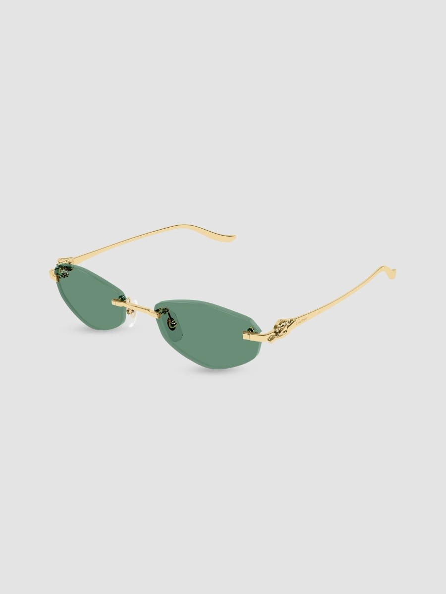 Women's Panthère De 55MM Panthère Classic 24 Carat Gold-Plated Metal Rimless Geometrical Sunglasses Women's Panthère De 55MM Panthère Classic 24 Carat Gold-Plated Metal Rimless Geometrical Sunglasses
