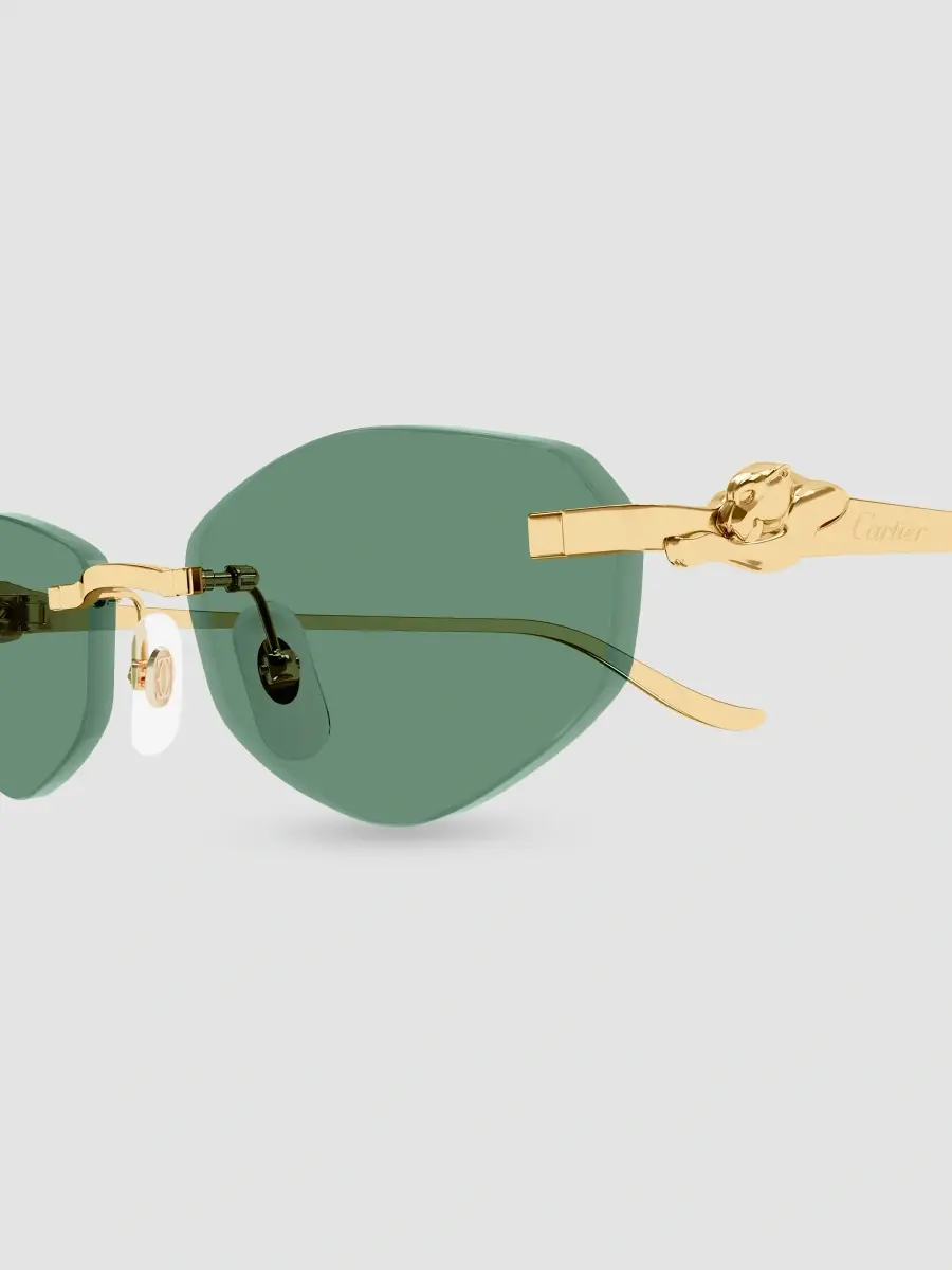 Cartier Women's Panthère De 55MM Panthère Classic 24 Carat Gold-Plated Metal Rimless Geometrical Sunglasses | Thumbnail 3 Cartier Women's Panthère De 55MM Panthère Classic 24 Carat Gold-Plated Metal Rimless Geometrical Sunglasses | Thumbnail 3