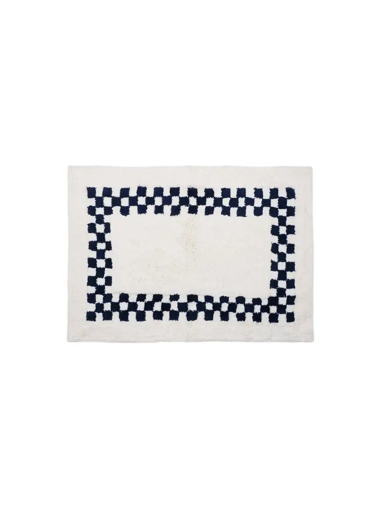 Check Cotton Bath Rug Check Cotton Bath Rug