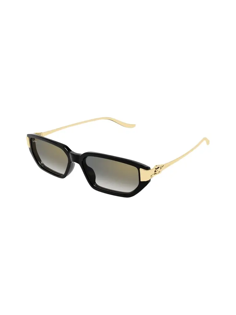Women's Panthère De 54MM Panthère Classic 24 Carat Gold-Plated Metal Rectangular Sunglasses