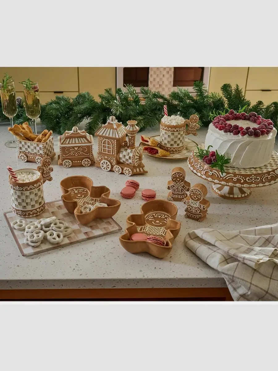 MacKenzie-Childs Mocha Check Gingerbread Salt & Pepper Shakers | Thumbnail 2