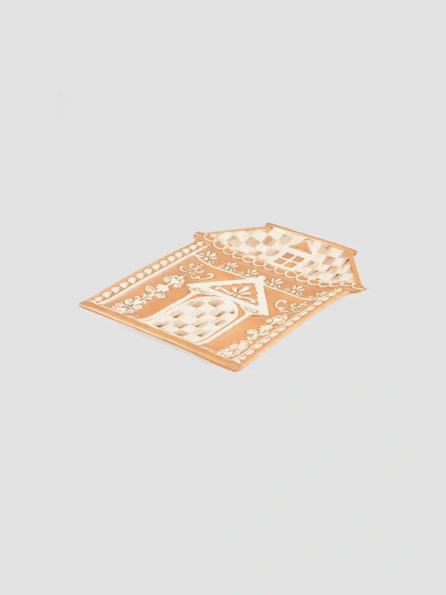 MacKenzie-Childs Mocha Check Gingerbread House Tray | Thumbnail 2