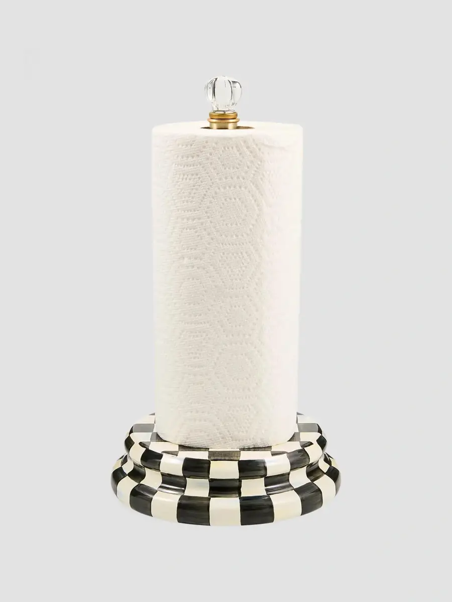 MacKenzie-Childs Courtly Check Stainless Steel & Glass Paper Towel Holder | Thumbnail 2 MacKenzie-Childs Courtly Check Stainless Steel & Glass Paper Towel Holder | Thumbnail 2