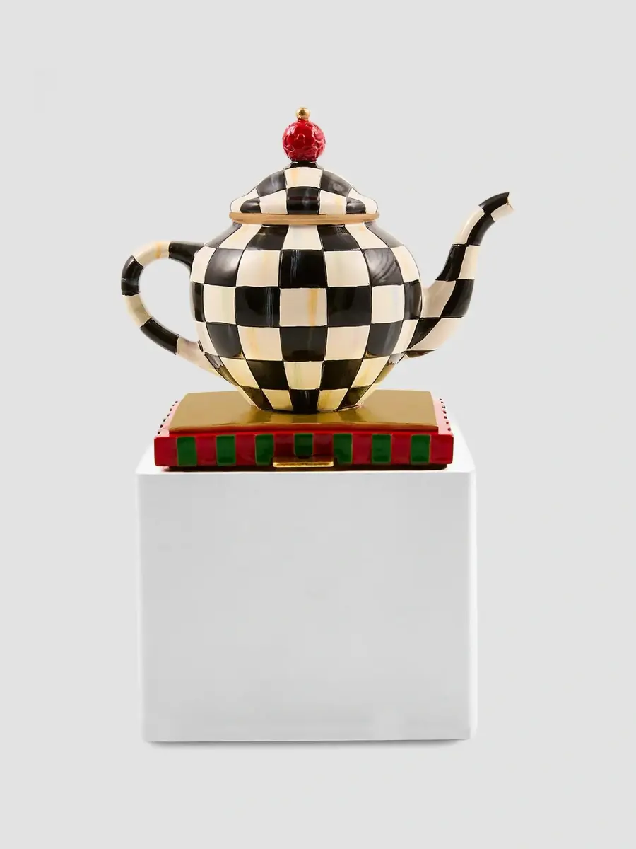 MacKenzie-Childs Courtly Check Teapot Stocking Holder | Thumbnail 2 MacKenzie-Childs Courtly Check Teapot Stocking Holder | Thumbnail 2