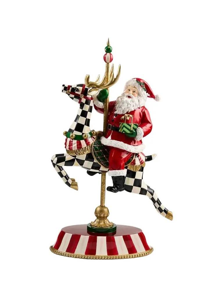MacKenzie-Childs Carousel Santa Figurine