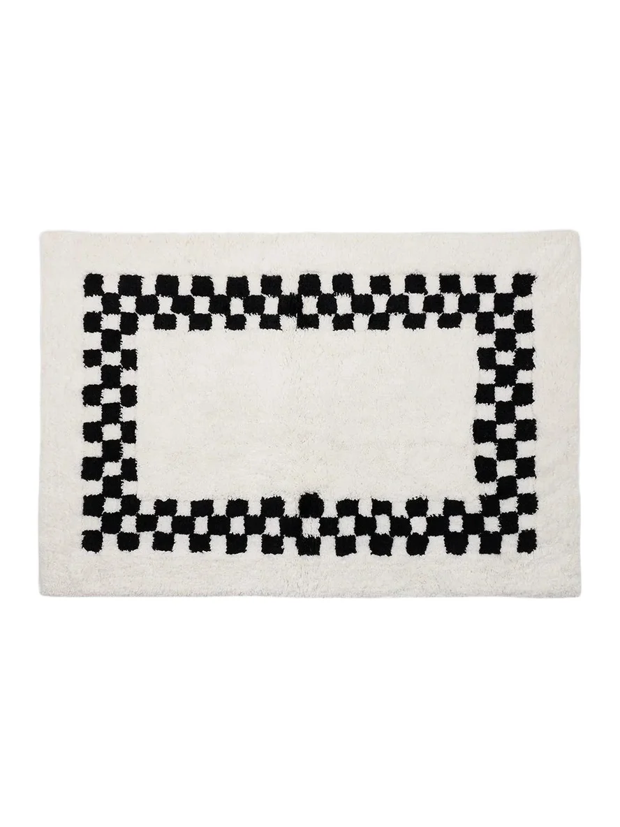 MacKenzie-Childs Merry Christmas Checkered Cotton Rug