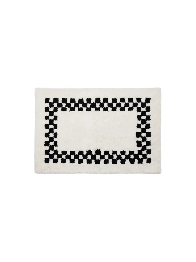 Merry Christmas Checkered Cotton Rug Merry Christmas Checkered Cotton Rug