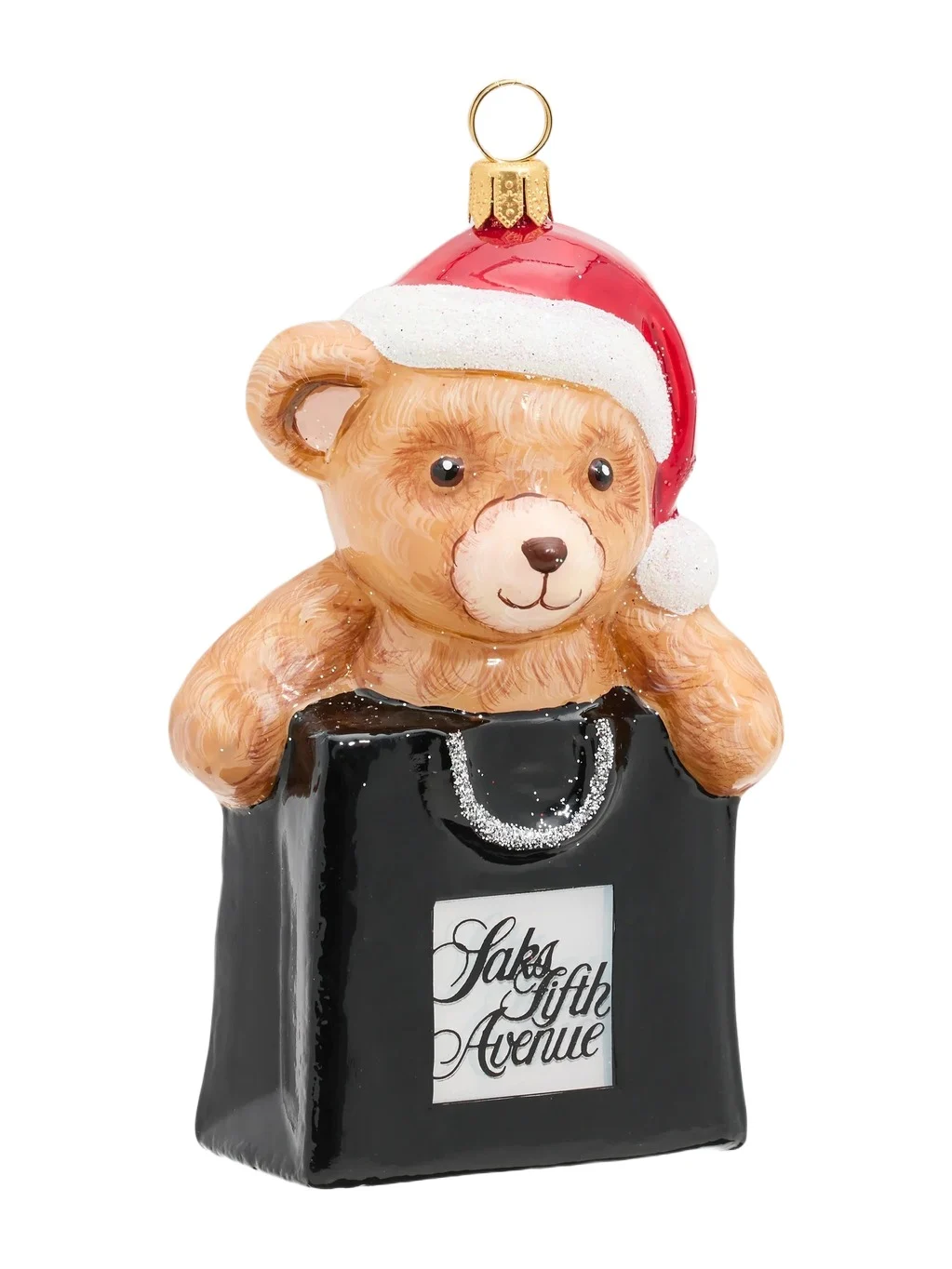 Saks Fifth Avenue Teddy Bear In SFA Shopping Bag Ornament