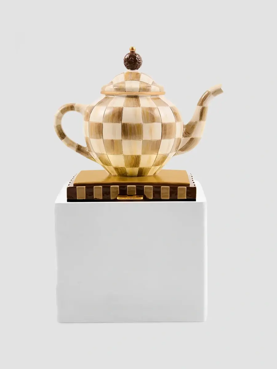 MacKenzie-Childs Merry Christmas Check Teapot Stocking Holder | Thumbnail 2 MacKenzie-Childs Merry Christmas Check Teapot Stocking Holder | Thumbnail 2