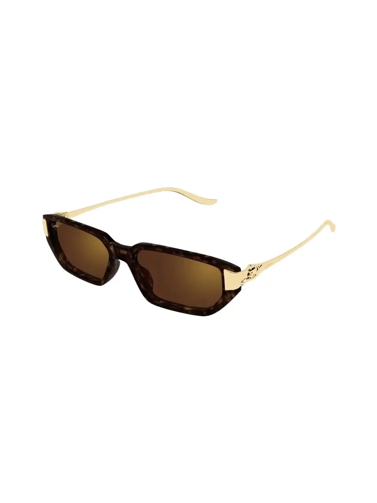 Women's Panthère De 54MM Panthère Classic 24 Carat Gold-Plated Metal Rectangular Sunglasses