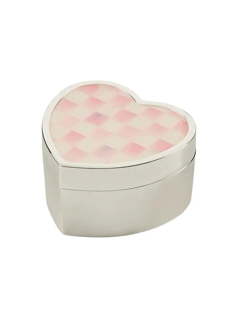 MacKenzie-Childs Rosy Check Heart Trinket Box