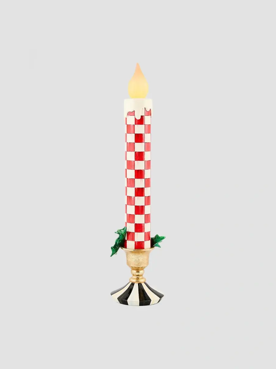 MacKenzie-Childs Unisex Check It Out Illuminated Red Retro Candle | Thumbnail 2 MacKenzie-Childs Unisex Check It Out Illuminated Red Retro Candle | Thumbnail 2