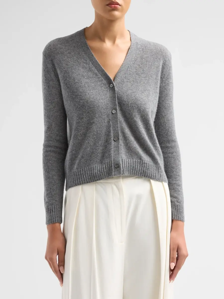 Saks Fifth Avenue Women's Basic V-Neck Cashmere Cardigan | Thumbnail 4 Saks Fifth Avenue Women's Basic V-Neck Cashmere Cardigan | Thumbnail 4