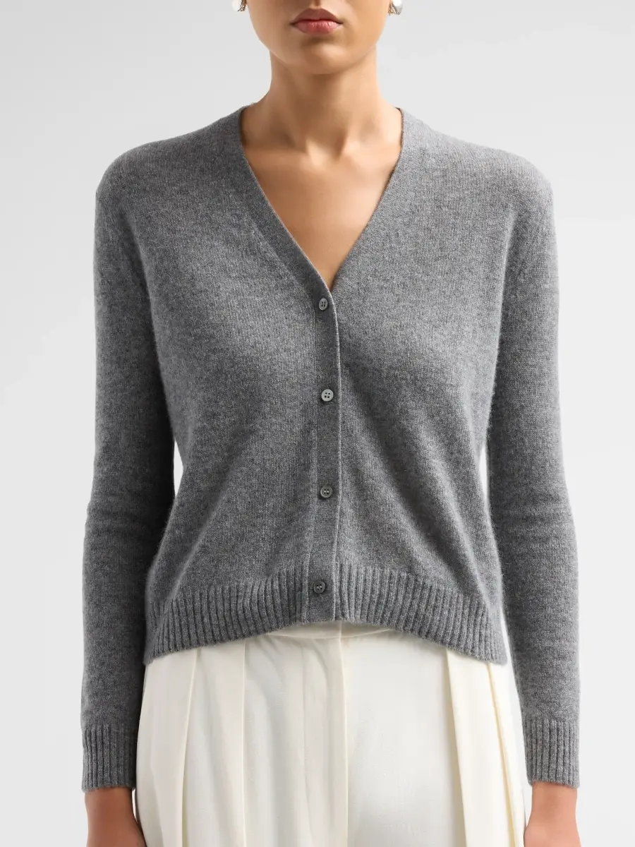 Saks Fifth Avenue Women's Basic V-Neck Cashmere Cardigan | Thumbnail 5 Saks Fifth Avenue Women's Basic V-Neck Cashmere Cardigan | Thumbnail 5