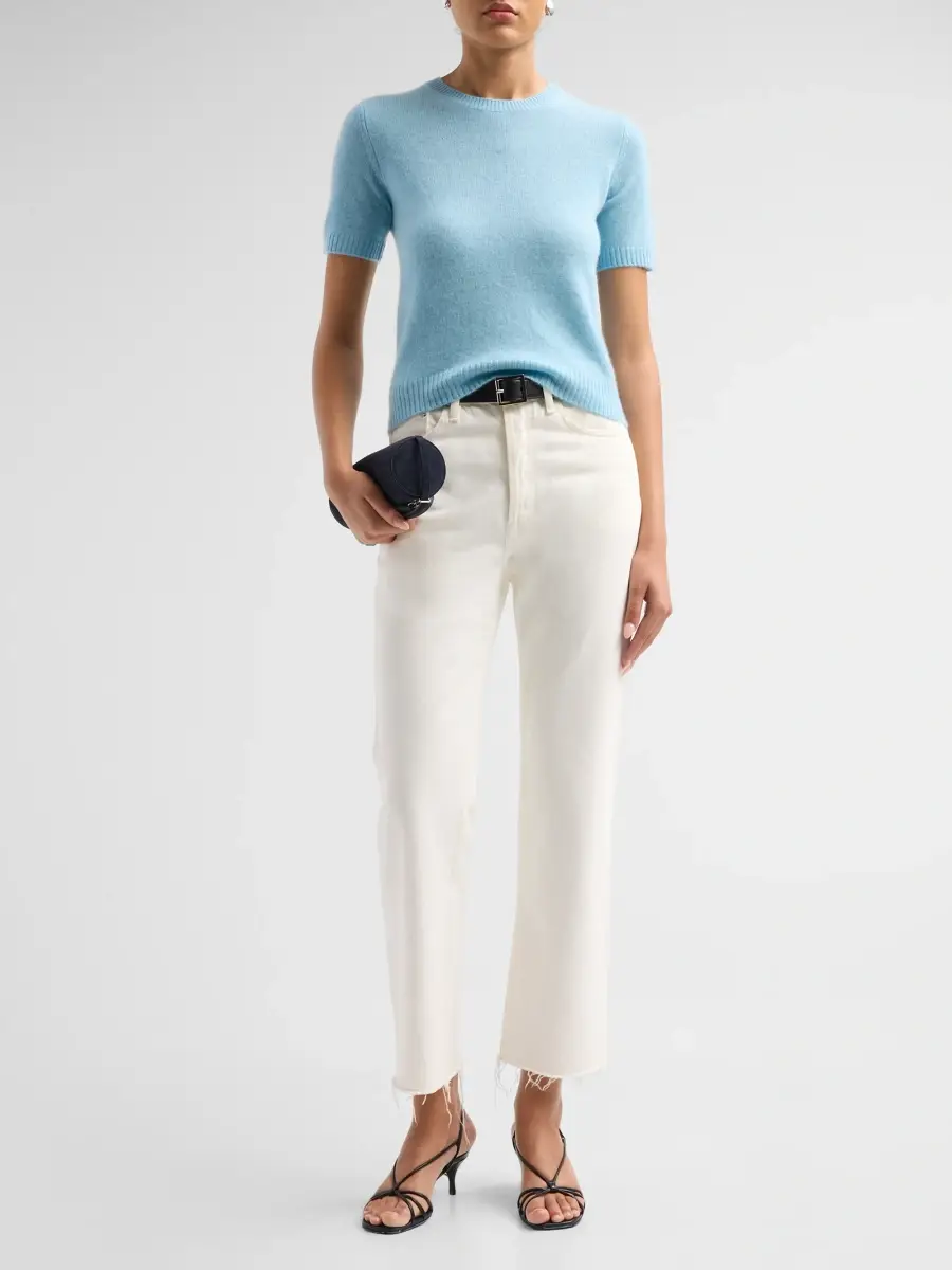 Saks Fifth Avenue Women's Basic Cashmere Shrunken Short-Sleeve Crewneck Sweater | Thumbnail 2 Saks Fifth Avenue Women's Basic Cashmere Shrunken Short-Sleeve Crewneck Sweater | Thumbnail 2