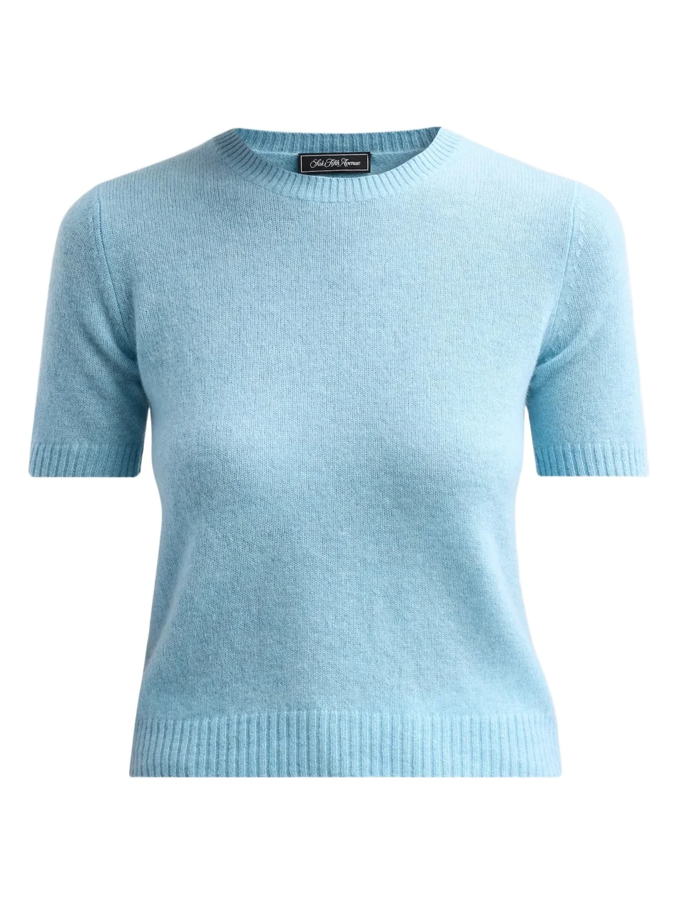Saks Fifth Avenue Women's Basic Cashmere Shrunken Short-Sleeve Crewneck Sweater