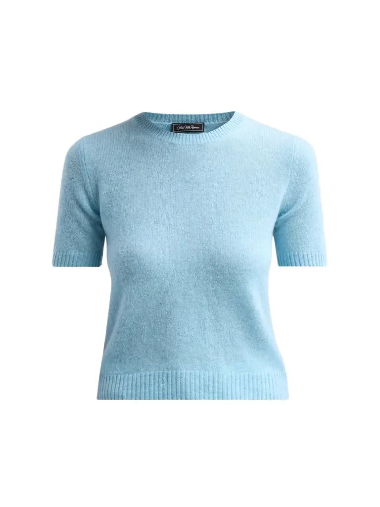 Saks Fifth Avenue Women's Basic Cashmere Shrunken Short-Sleeve Crewneck Sweater
