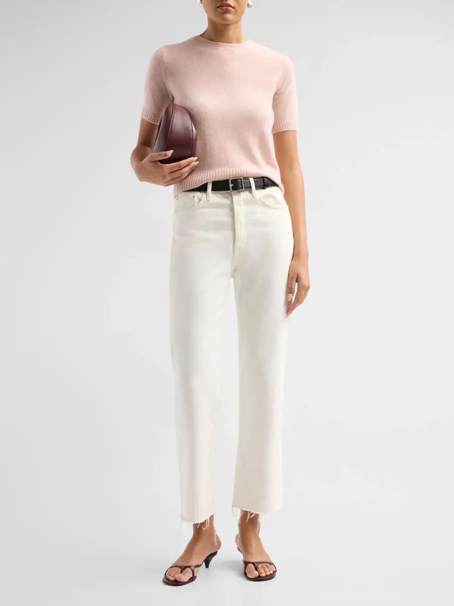 Saks Fifth Avenue Women's Basic Cashmere Shrunken Short-Sleeve Crewneck Sweater | Thumbnail 2 Saks Fifth Avenue Women's Basic Cashmere Shrunken Short-Sleeve Crewneck Sweater | Thumbnail 2