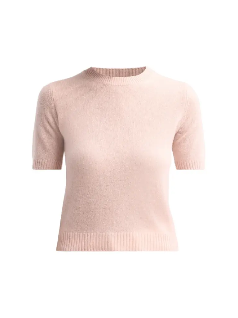 Saks Fifth Avenue Women's Basic Cashmere Shrunken Short-Sleeve Crewneck Sweater