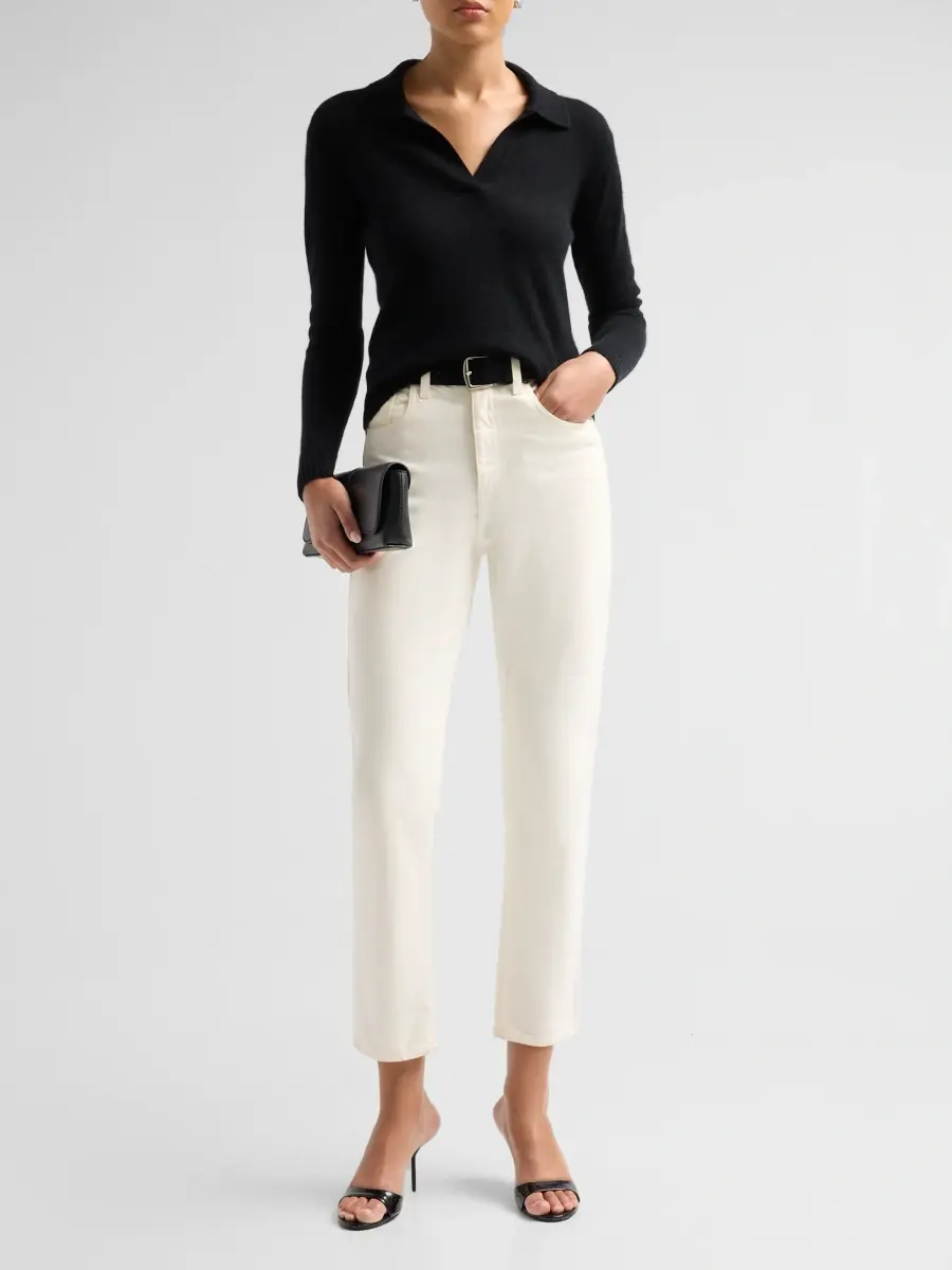 Saks Fifth Avenue Women's Basic Cashmere Polo Sweater | Thumbnail 2 Saks Fifth Avenue Women's Basic Cashmere Polo Sweater | Thumbnail 2