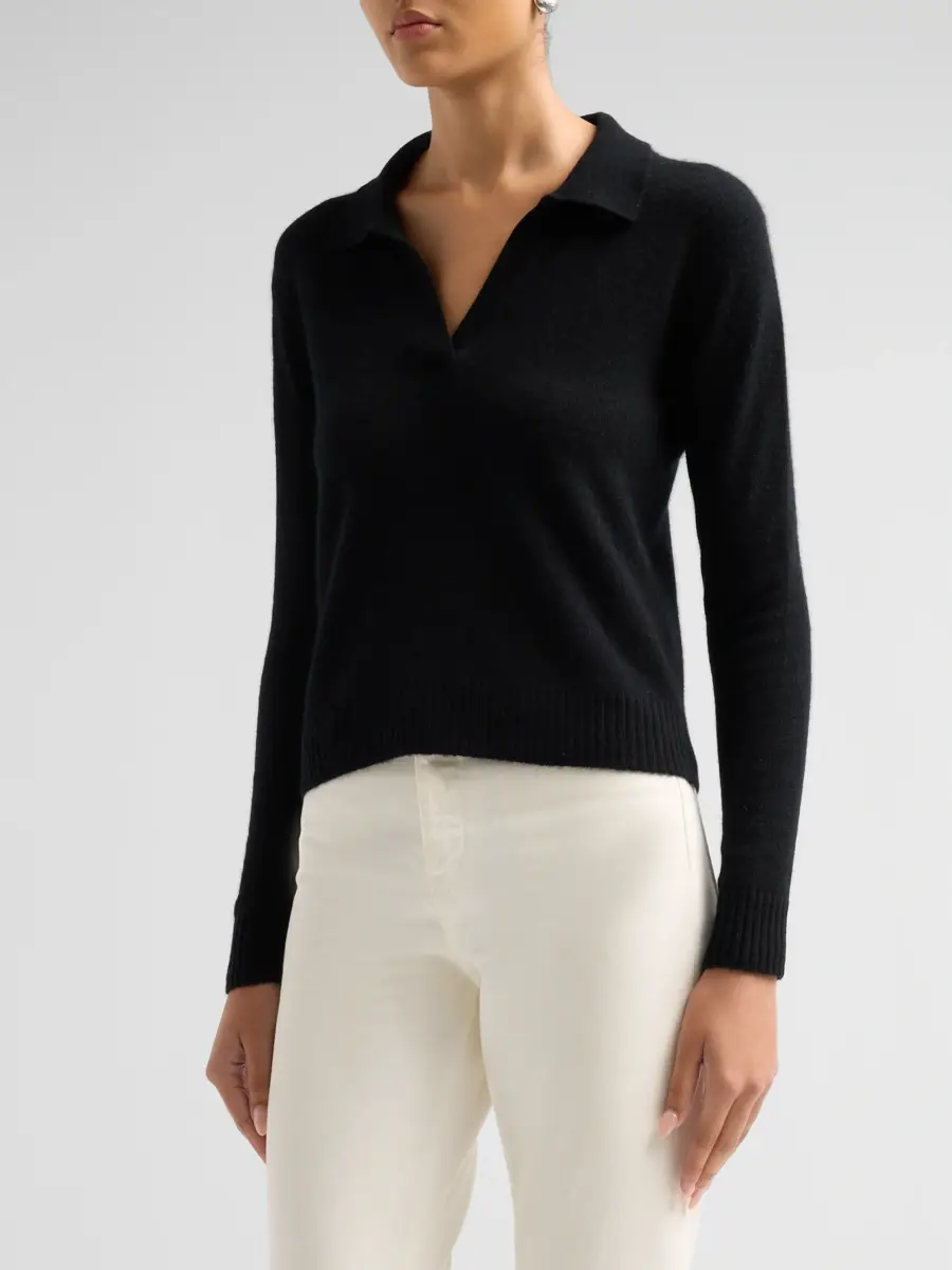Saks Fifth Avenue Women's Basic Cashmere Polo Sweater | Thumbnail 4 Saks Fifth Avenue Women's Basic Cashmere Polo Sweater | Thumbnail 4