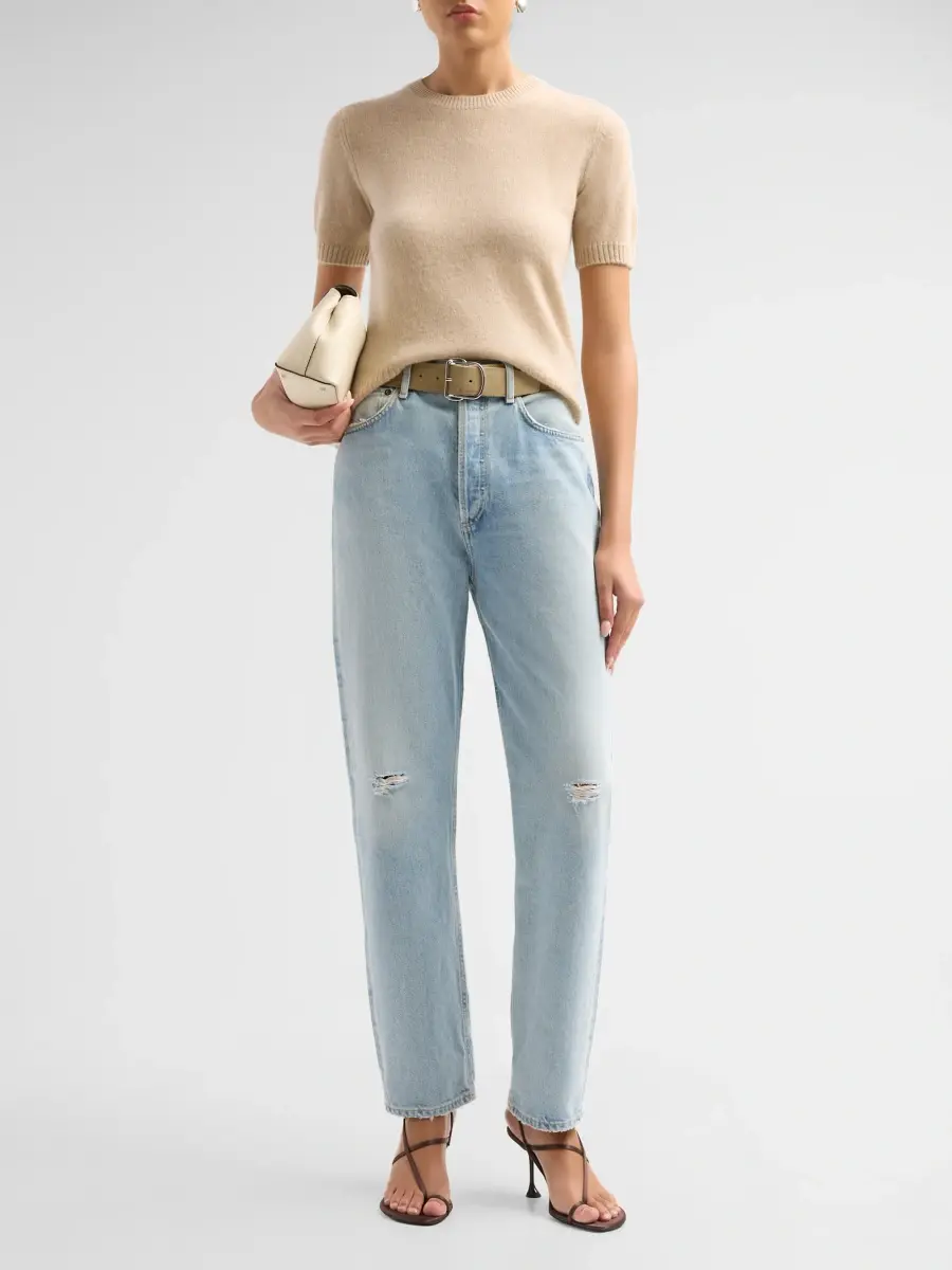 Saks Fifth Avenue Women's Basic Cashmere Shrunken Short-Sleeve Crewneck Sweater | Thumbnail 2 Saks Fifth Avenue Women's Basic Cashmere Shrunken Short-Sleeve Crewneck Sweater | Thumbnail 2