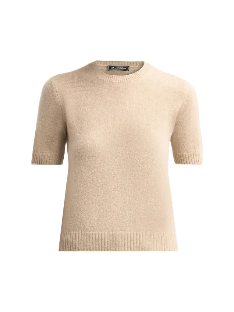 Saks Fifth Avenue Women's Basic Cashmere Shrunken Short-Sleeve Crewneck Sweater