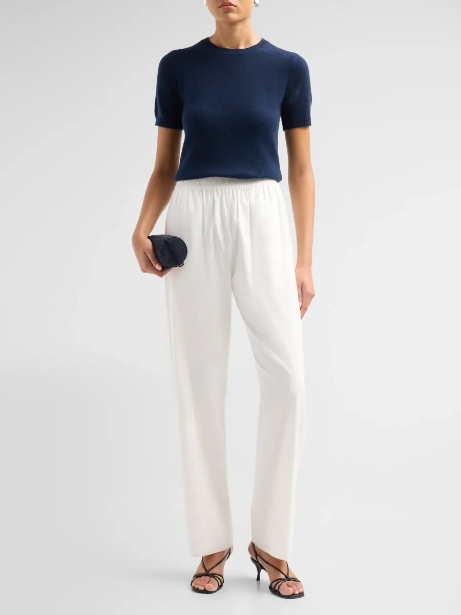 Saks Fifth Avenue Women's Basic Cashmere Shrunken Short-Sleeve Crewneck Sweater | Thumbnail 2 Saks Fifth Avenue Women's Basic Cashmere Shrunken Short-Sleeve Crewneck Sweater | Thumbnail 2