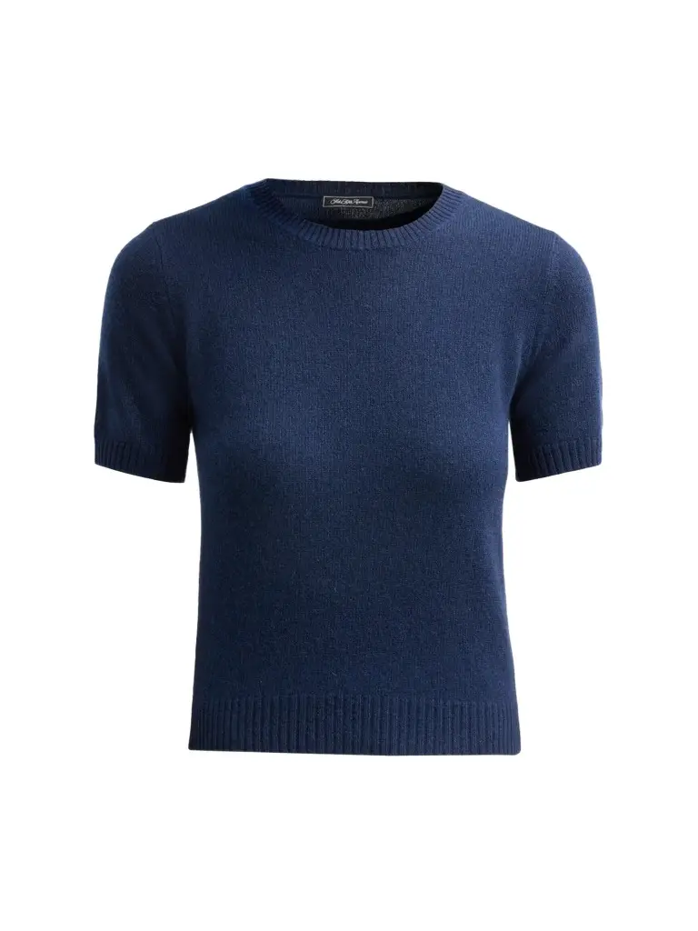 Saks Fifth Avenue Women's Basic Cashmere Shrunken Short-Sleeve Crewneck Sweater