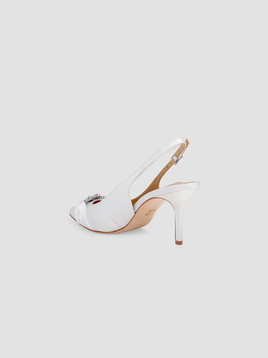 BADGLEY MISCHKA Women's Ripley 75MM Embellished Satin Slingback Pumps | Thumbnail 3 BADGLEY MISCHKA Women's Ripley 75MM Embellished Satin Slingback Pumps | Thumbnail 3