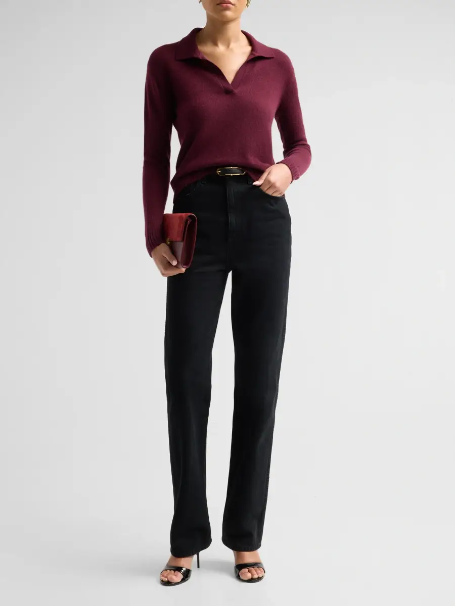 Saks Fifth Avenue Women's Basic Cashmere Polo Sweater | Thumbnail 2 Saks Fifth Avenue Women's Basic Cashmere Polo Sweater | Thumbnail 2