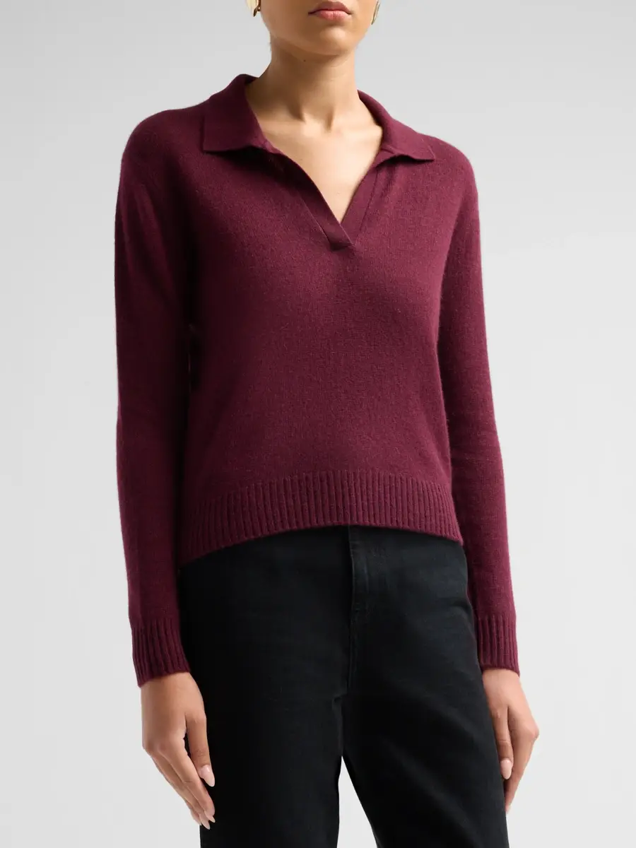Saks Fifth Avenue Women's Basic Cashmere Polo Sweater | Thumbnail 4 Saks Fifth Avenue Women's Basic Cashmere Polo Sweater | Thumbnail 4