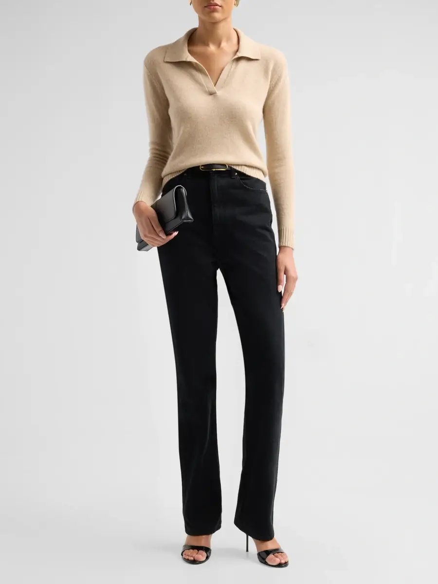 Saks Fifth Avenue Women's Basic Cashmere Polo Sweater | Thumbnail 2 Saks Fifth Avenue Women's Basic Cashmere Polo Sweater | Thumbnail 2